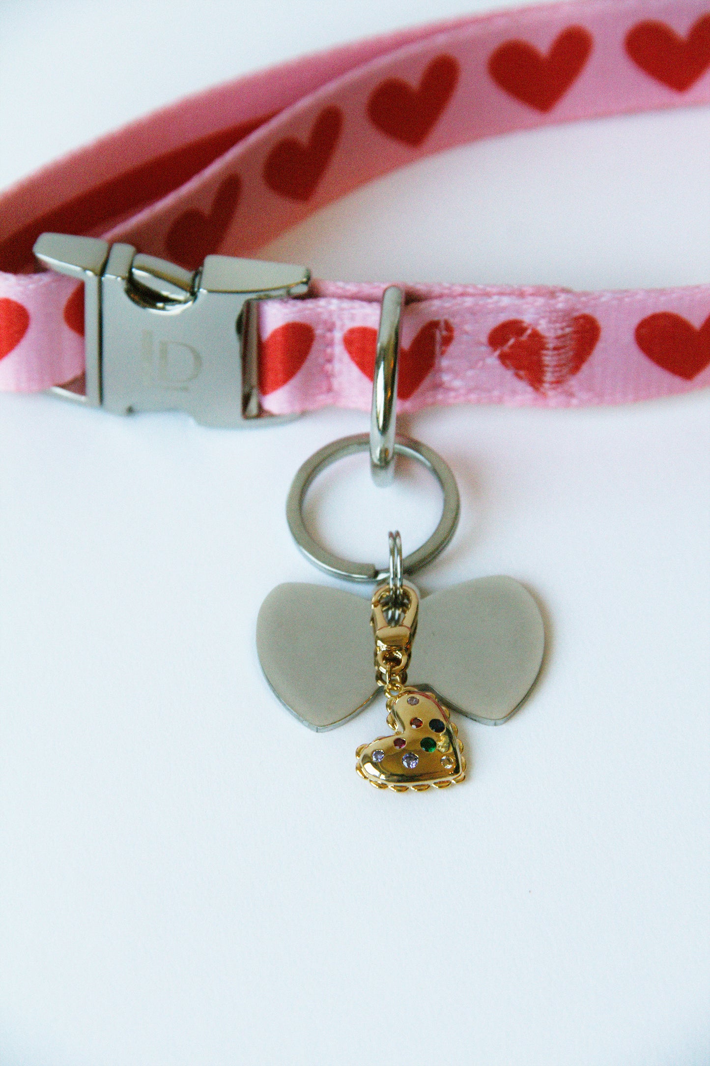 Confetti Heart Dog Collar Charm | 18k Gold-Plated