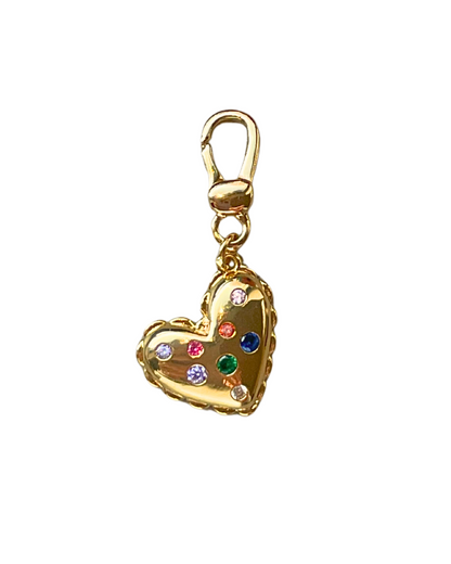 Confetti Heart Dog Collar Charm | 18k Gold-Plated