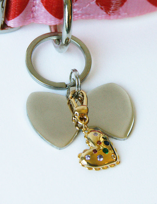 Confetti Heart Dog Collar Charm | 18k Gold-Plated